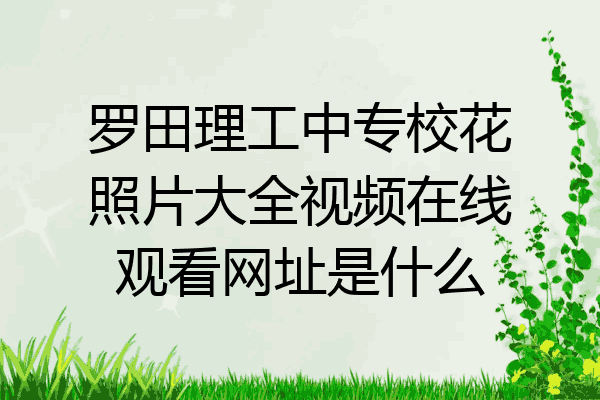 罗田理工中专校花照片大全视频在线观看网址是什么