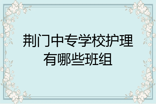 荆门中专学校护理有哪些班组