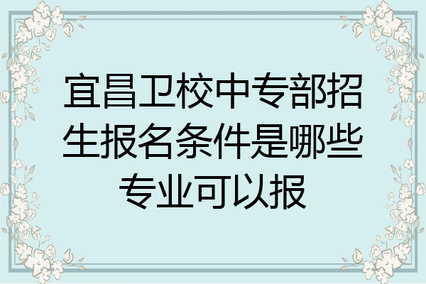 宜昌卫校中专部招生报名条件是哪些专业可以报