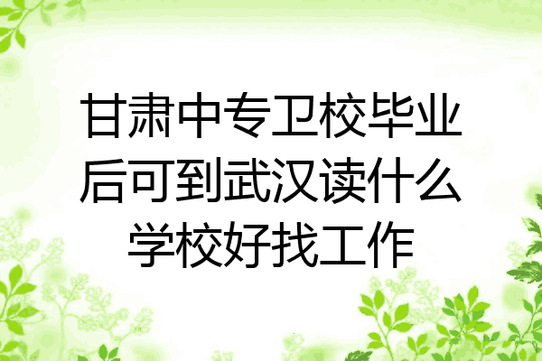 甘肃中专卫校毕业后可到武汉读什么学校好找工作