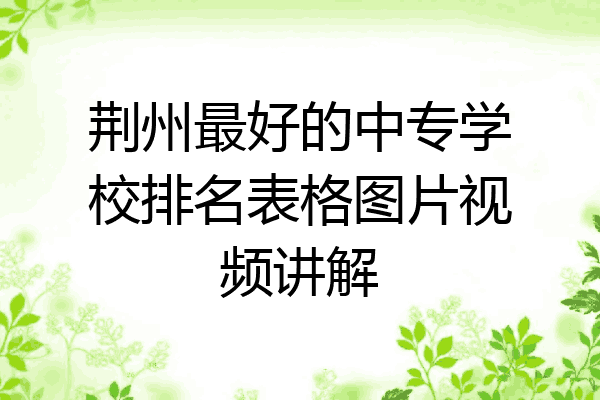 荆州最好的中专学校排名表格图片视频讲解