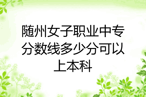 随州女子职业中专分数线多少分可以上本科