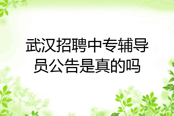 武汉招聘中专辅导员公告是真的吗