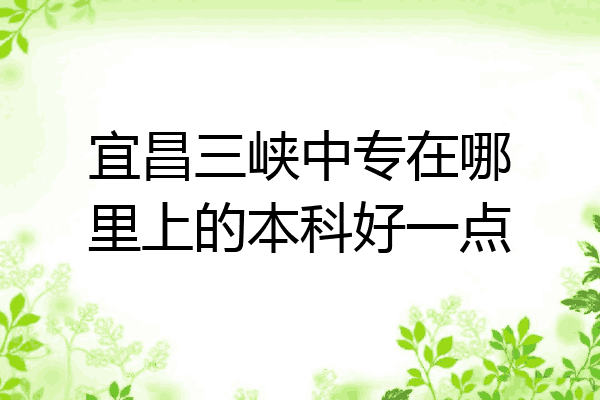 宜昌三峡中专在哪里上的本科好一点