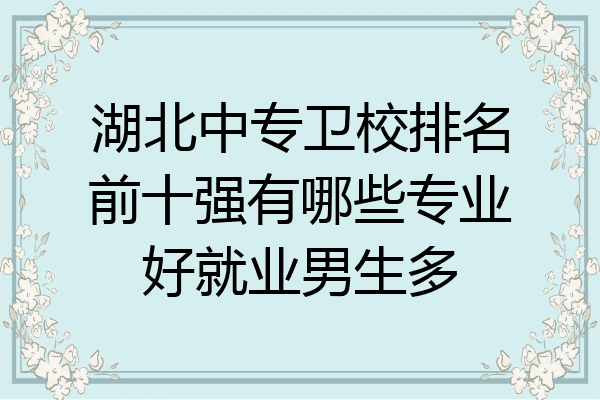 湖北中专卫校排名前十强有哪些专业好就业男生多
