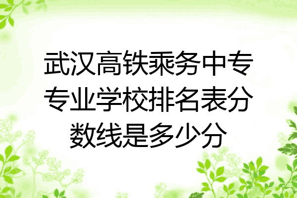 武汉高铁乘务中专专业学校排名表分数线是多少分