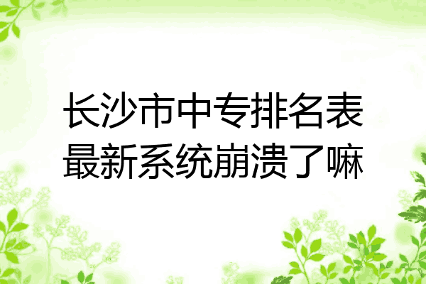 长沙市中专排名表最新系统崩溃了嘛