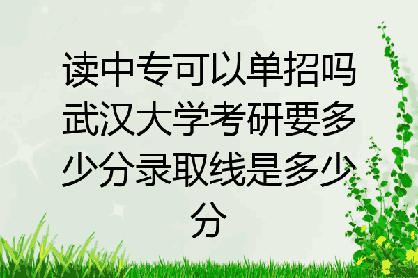 读中专可以单招吗武汉大学考研要多少分录取线是多少分