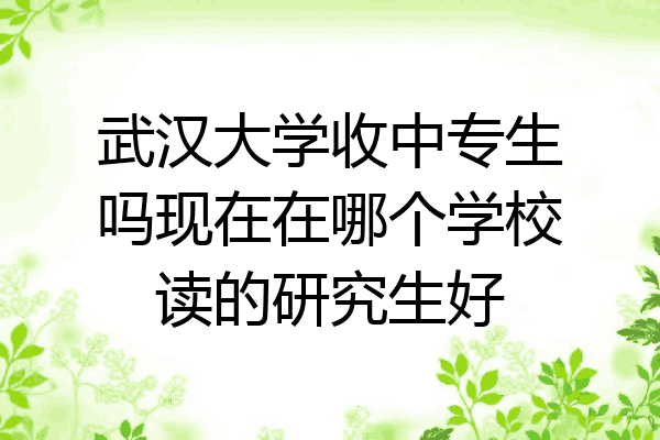 武汉大学收中专生吗现在在哪个学校读的研究生好