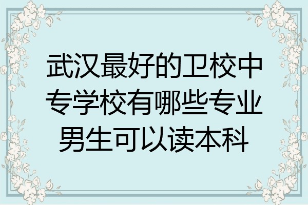 武汉最好的卫校中专学校有哪些专业男生可以读本科