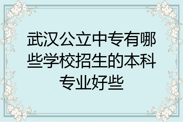 武汉公立中专有哪些学校招生的本科专业好些