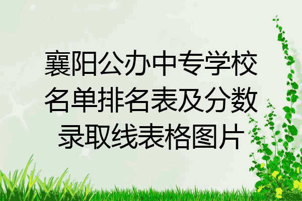 襄阳公办中专学校名单排名表及分数录取线表格图片