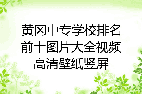 黄冈中专学校排名前十图片大全视频高清壁纸竖屏