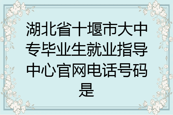 湖北省十堰市大中专毕业生就业指导中心官网电话号码是