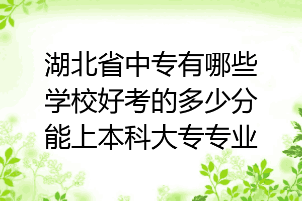 湖北省中专有哪些学校好考的多少分能上本科大专专业