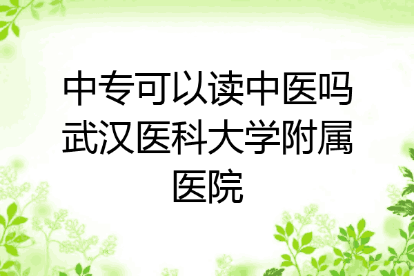 中专可以读中医吗武汉医科大学附属医院