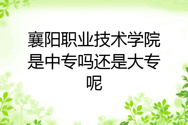 襄阳职业技术学院是中专吗还是大专呢