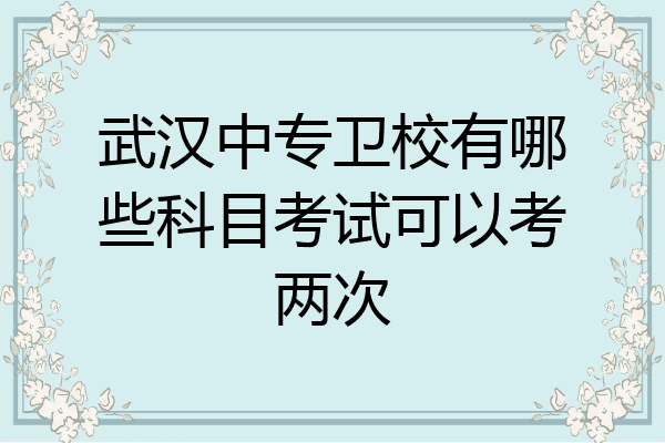 武汉中专卫校有哪些科目考试可以考两次