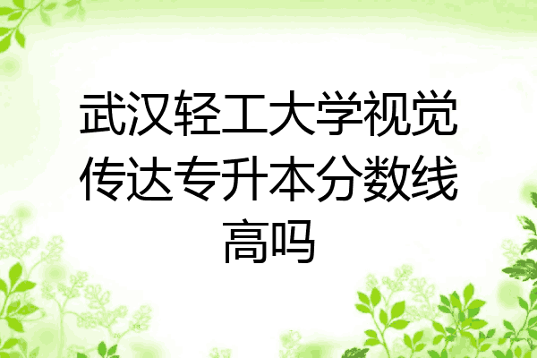 武汉轻工大学视觉传达专升本分数线高吗