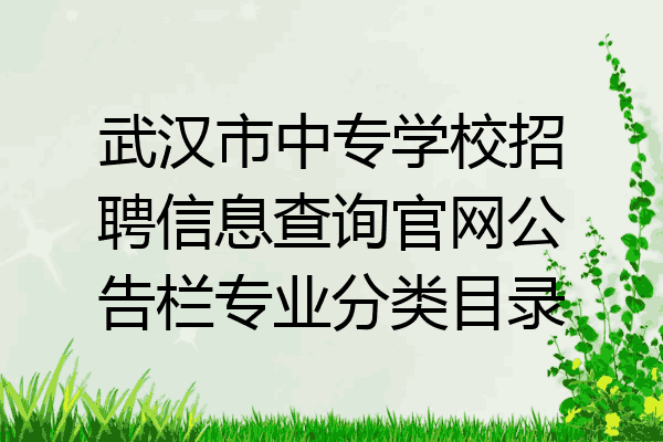 武汉市中专学校招聘信息查询官网公告栏专业分类目录