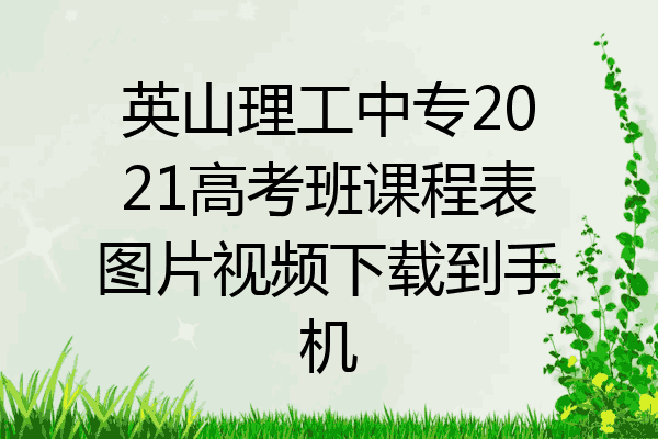 英山理工中专2021高考班课程表图片视频下载到手机