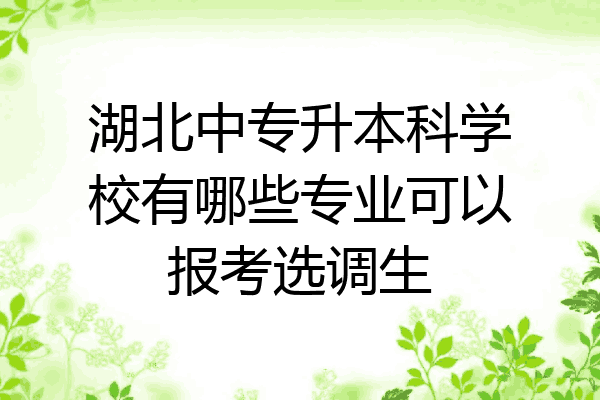 湖北中专升本科学校有哪些专业可以报考选调生