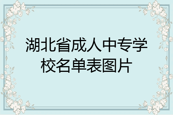 湖北省成人中专学校名单表图片