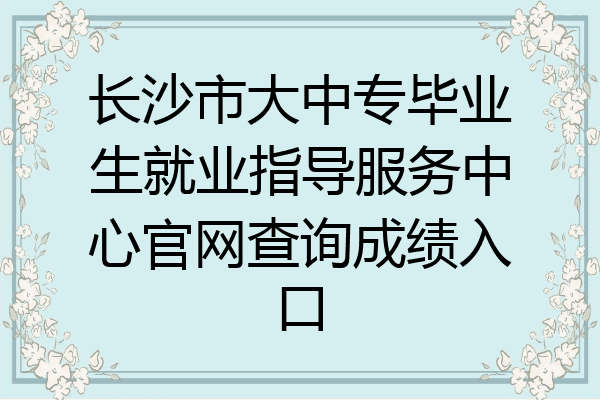 长沙市大中专毕业生就业指导服务中心官网查询成绩入口