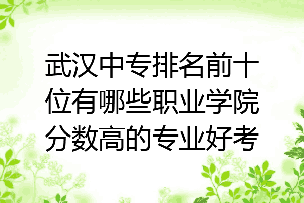 武汉中专排名前十位有哪些职业学院分数高的专业好考