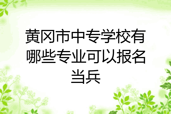 黄冈市中专学校有哪些专业可以报名当兵