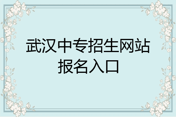 武汉中专招生网站报名入口