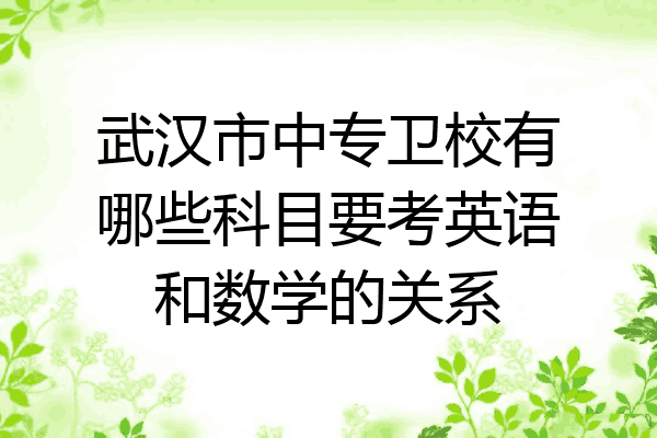 武汉市中专卫校有哪些科目要考英语和数学的关系