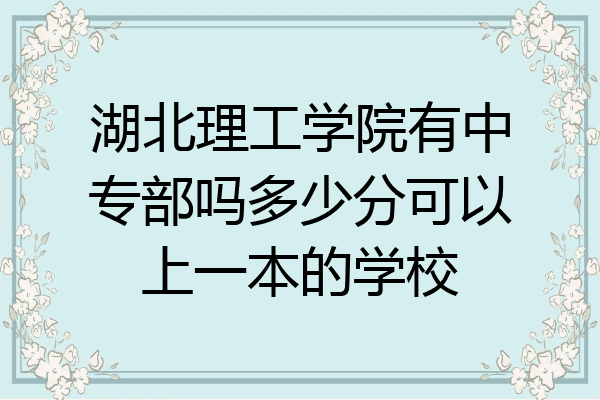 湖北理工学院有中专部吗多少分可以上一本的学校