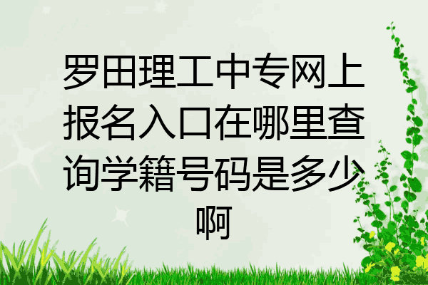 罗田理工中专网上报名入口在哪里查询学籍号码是多少啊