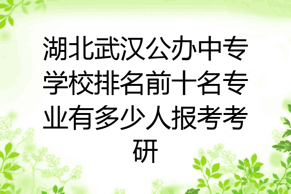 湖北武汉公办中专学校排名前十名专业有多少人报考考研