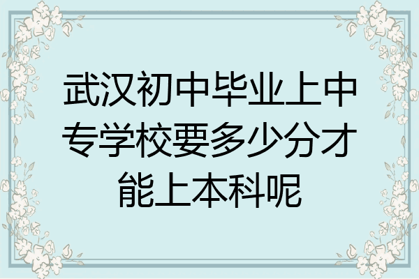 武汉初中毕业上中专学校要多少分才能上本科呢