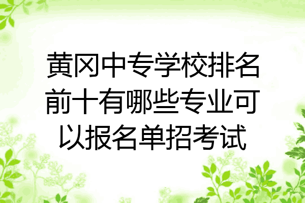 黄冈中专学校排名前十有哪些专业可以报名单招考试