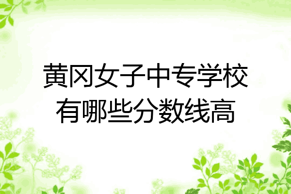 黄冈女子中专学校有哪些分数线高