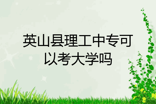 英山县理工中专可以考大学吗