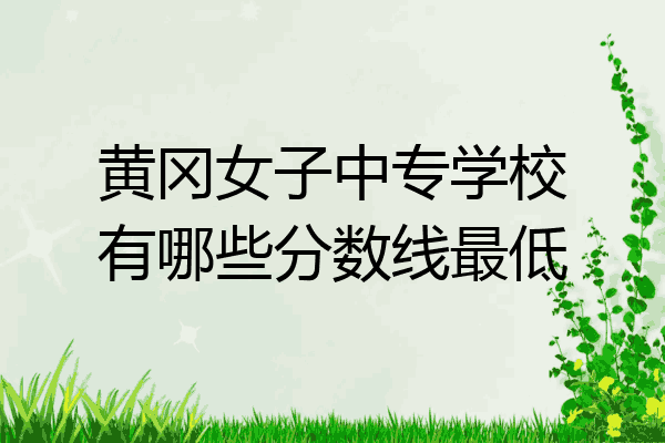 黄冈女子中专学校有哪些分数线最低