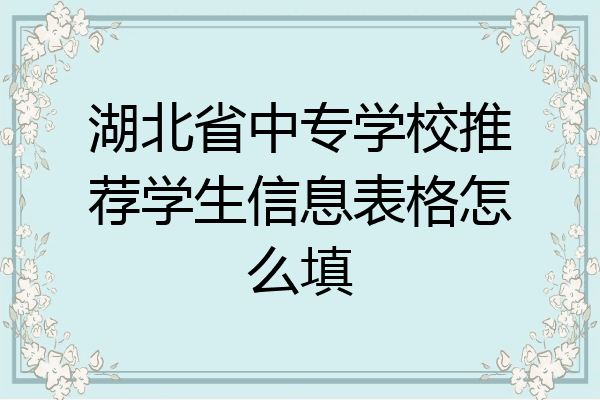 湖北省中专学校推荐学生信息表格怎么填