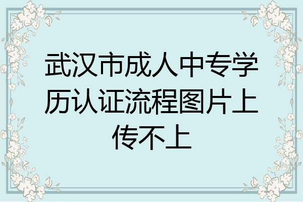 武汉市成人中专学历认证流程图片上传不上