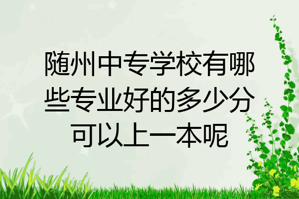 随州中专学校有哪些专业好的多少分可以上一本呢