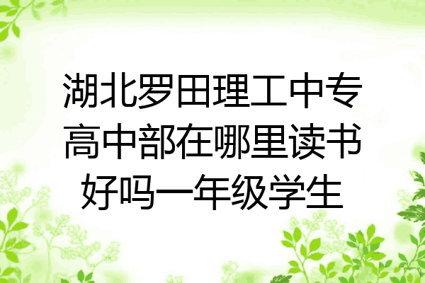 湖北罗田理工中专高中部在哪里读书好吗一年级学生