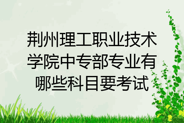 荆州理工职业技术学院中专部专业有哪些科目要考试