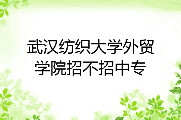 武汉纺织大学外贸学院招不招中专