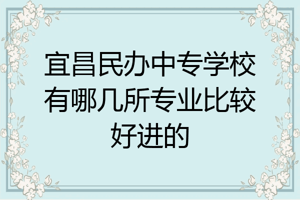 宜昌民办中专学校有哪几所专业比较好进的