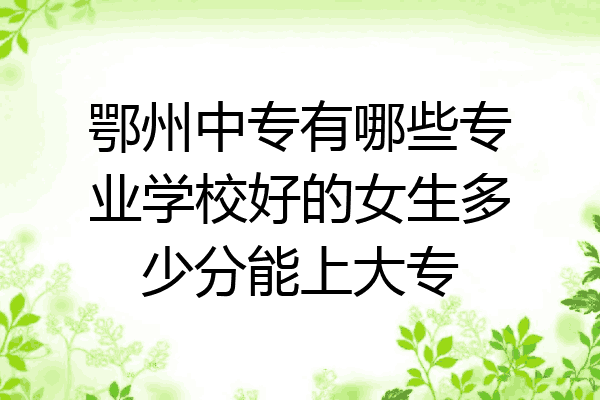 鄂州中专有哪些专业学校好的女生多少分能上大专