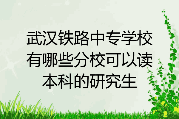 武汉铁路中专学校有哪些分校可以读本科的研究生