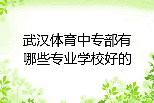 武汉体育中专部有哪些专业学校好的